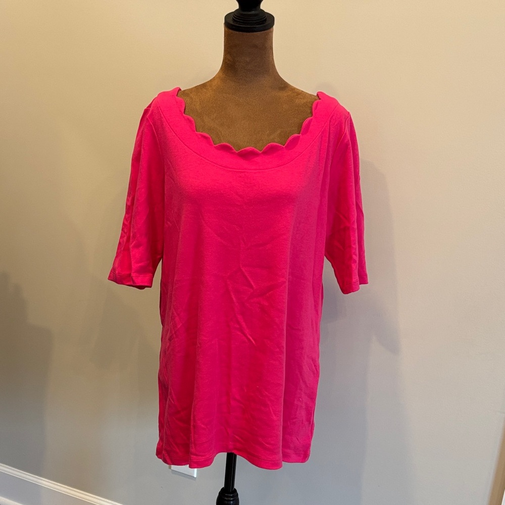 Kim Rogers Pink Short Sleeve Relaxed Blouse